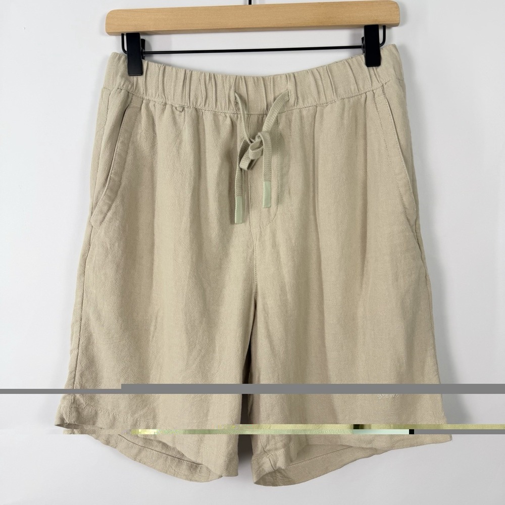 M&M'S Linen-Blend Drawstring Beige Shorts